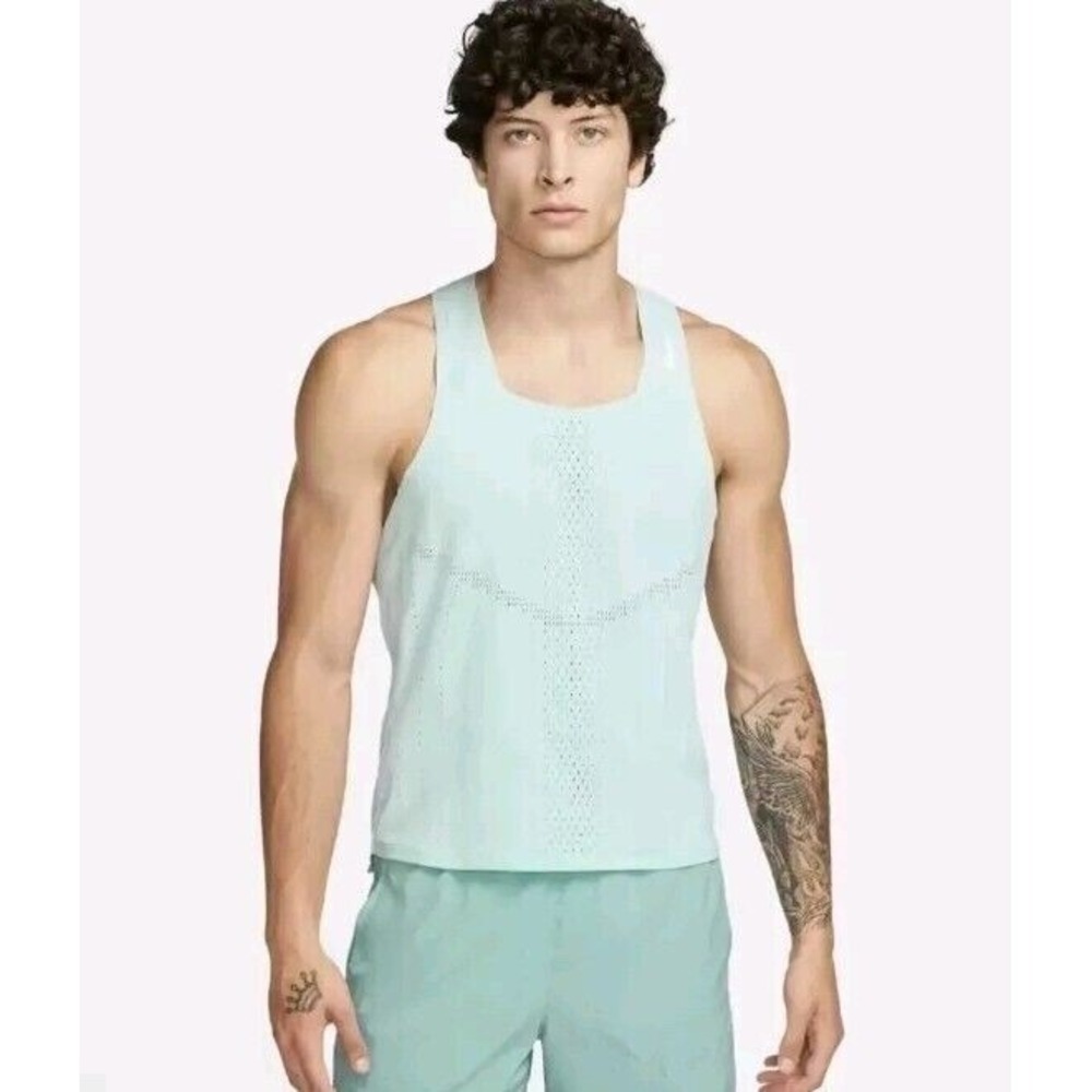 Nike ADV Aeroswift Dri-FIT Racing Singlet Slim Jade Ice DM4624-346 Men's XXL 2XL